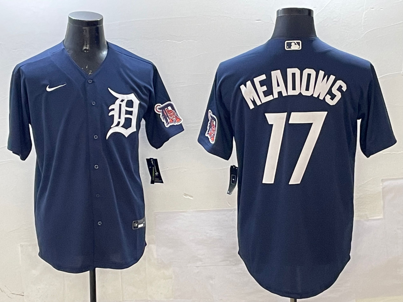 Men's Detroit Tigers Austin Meadows #17 Navy Jersey